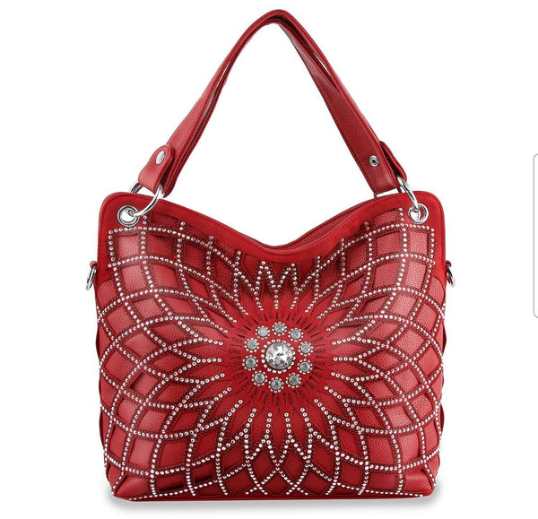 Large Red Studded Tote