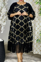 Tassel Black Gold Dress