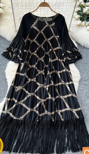 Tassel Black Gold Dress