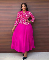Fuchsia Pleated Long Dress