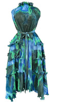 Ruffle Collar Colorful Dress
