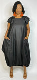 Black Bubble Pockets Dress