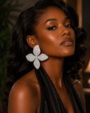 Oversized Diamond Flower Earrings