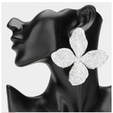 Oversized Diamond Flower Earrings