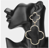 Oversized Gold Clover Earrings