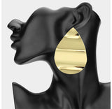 Oversized Gold Tear Drop Earrings