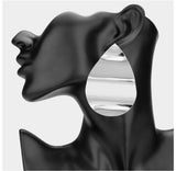 Oversized Silver Tear Drop Earrings