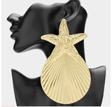 Oversized Star Shell Earrings