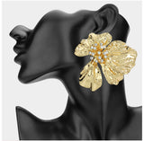Oversized Flower Gold Earrings