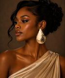 Oversized Gold Tear Drop Earrings