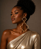 Oversized Gold Clover Earrings