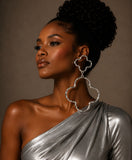 Oversized Silver Clover Earrings
