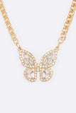 Crystal Butterfly Pendant Necklace