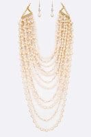 Million Layered Pearl Strands Necklace Set