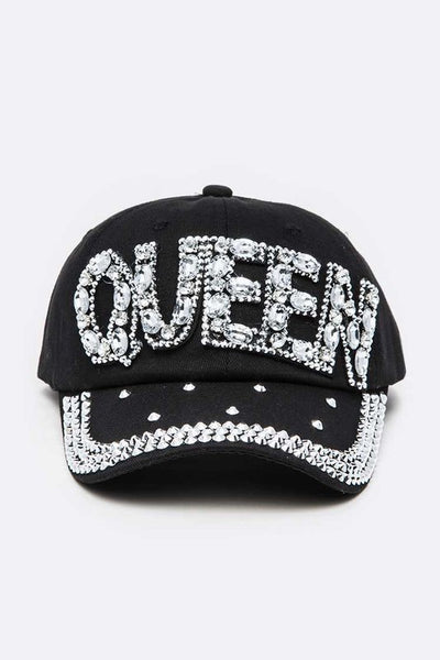 QUEEN Crystal Embellished Iconic Denim Cap