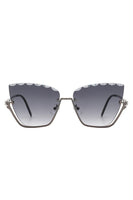 Half Frame Square Tinted Cat Eye Sunglasses