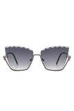 Half Frame Square Tinted Cat Eye Sunglasses