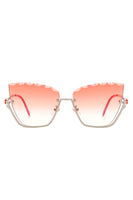 Half Frame Square Tinted Cat Eye Sunglasses