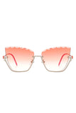 Half Frame Square Tinted Cat Eye Sunglasses