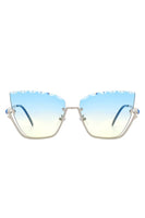 Half Frame Square Tinted Cat Eye Sunglasses