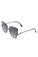 Half Frame Square Tinted Cat Eye Sunglasses