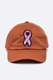 Pink Ribbon Patch Washed Canvas Cap