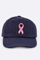 Pink Ribbon Patch Washed Canvas Cap