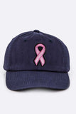 Pink Ribbon Patch Washed Canvas Cap