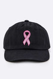 Pink Ribbon Patch Washed Canvas Cap