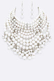 Pearlized Beads Statement Necklace Set