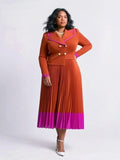Double Button Pleated Dress