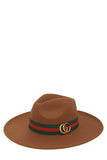 GO Charm with Stripe Band Fedora Hat