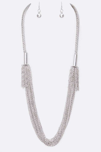 Zillion Fine Chain Long Necklace Set