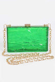 Textured Acrylic Transparent Box Clutch