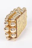 Metallic Beads Glitter Iconic Box Clutch