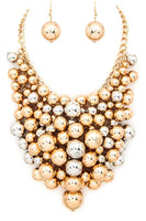 Mix Beads Statement Necklace Set