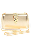 Gold Clasp Metallic Box Clutch