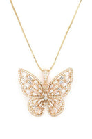 Cubic Zirconia Butterfly Pendant Necklace