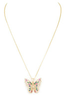 Cubic Zirconia Butterfly Pendant Necklace