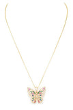 Cubic Zirconia Butterfly Pendant Necklace