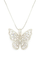 Cubic Zirconia Butterfly Pendant Necklace