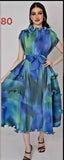 Ruffle Collar Colorful Dress