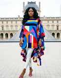 Silk Colorful Ruffle Top
