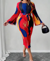 Pleated Colorful Dress