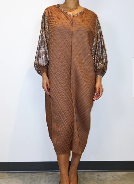 Wide Sleeve Multi Color Dress