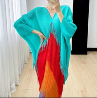Pleated Tassel Multi Color Dress