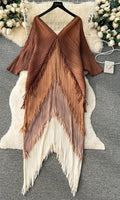 Pleated Tassel Multi Color Dress