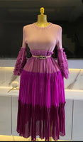 Ruffle Petal Sleeves with Beaded Neckline