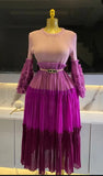 Ruffle Petal Sleeves with Beaded Neckline