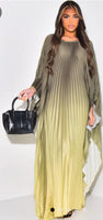 Ombre Pleaded Wide Wing Dress